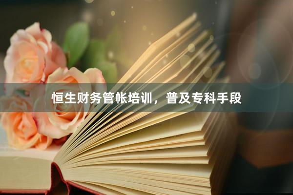 恒生财务管帐培训，普及专科手段